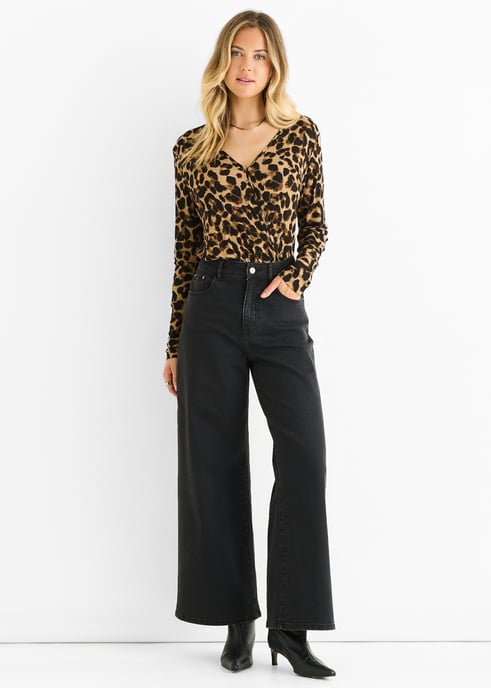 Brauner Jersey-Body mit Tiermotiv - Image 1