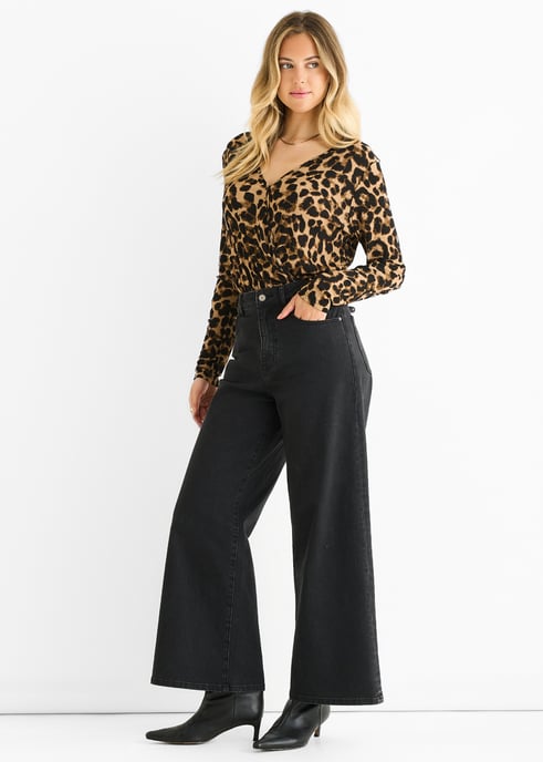 Brauner Jersey-Body mit Tiermotiv - Image 2