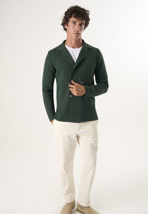 Strickjacke Cardigan Mit Gekerbtem Kragen - Image 2