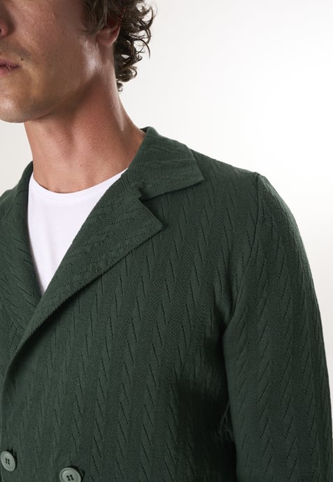 Strickjacke Cardigan Mit Gekerbtem Kragen - Image 3