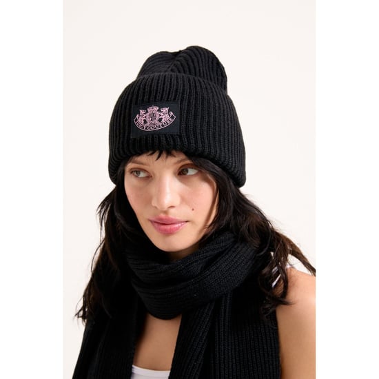Juicy Couture Wappen Unisex Erwachsene Schwarzes Hut- und Schal-Set - Einheitsgröße - Image 1