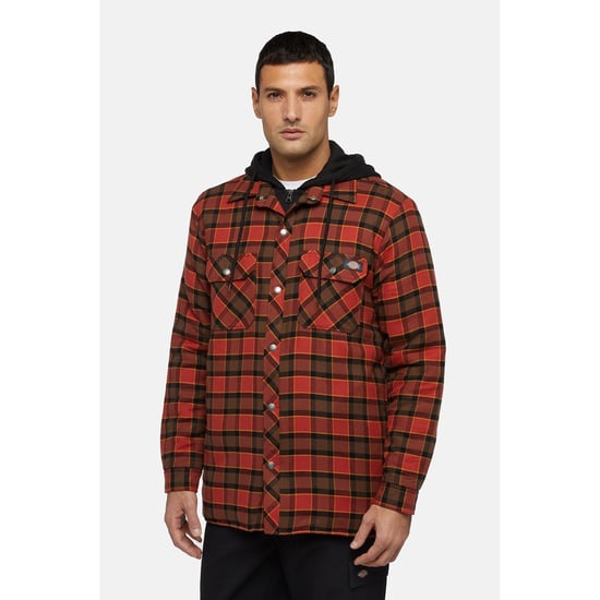Dickies Fleece Kapuzen-Flanellhemd Herren Rotes Shirt-Jacke - Image 2