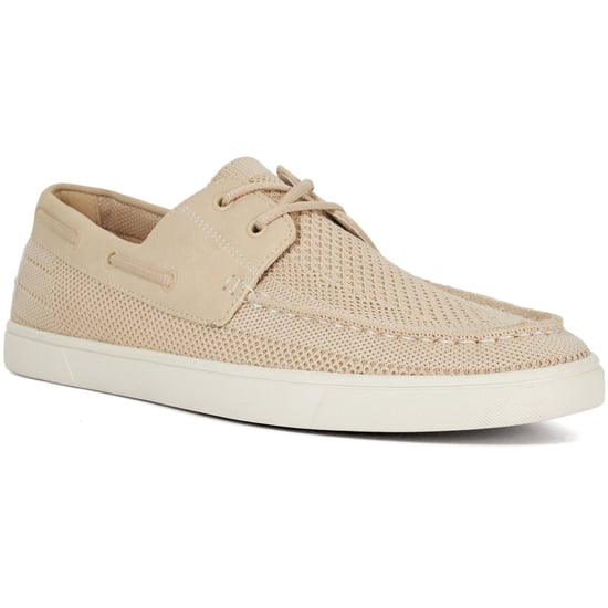 Dune Blaizerss Herren Bootsschuhe Aus Stoff In Creme - Image 1