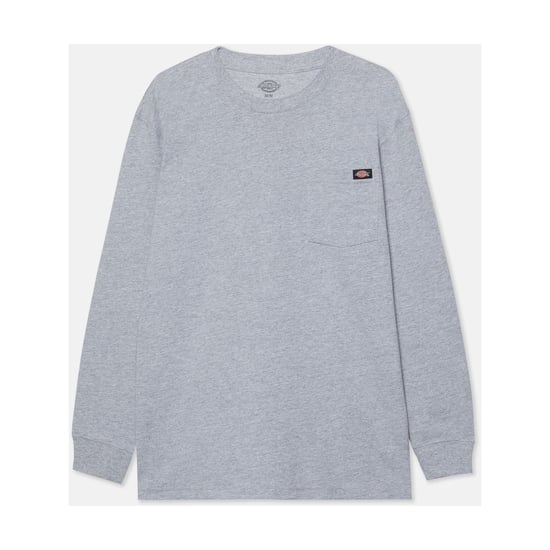 Dickies Taschen Langarm Baumwoll Herren T-Shirt in Grau - Image 1