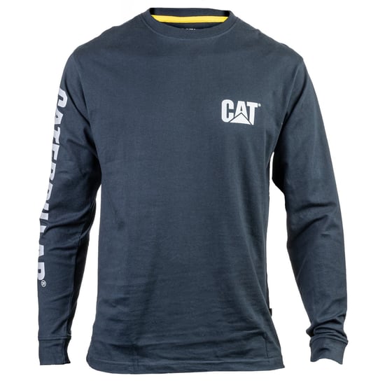 Caterpillar Markenbanner Langarm Baumwoll Herren Blau T-Shirt - Image 2