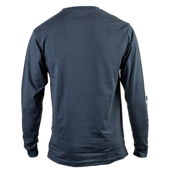 Caterpillar Markenbanner Langarm Baumwoll Herren Blau T-Shirt - Image 3