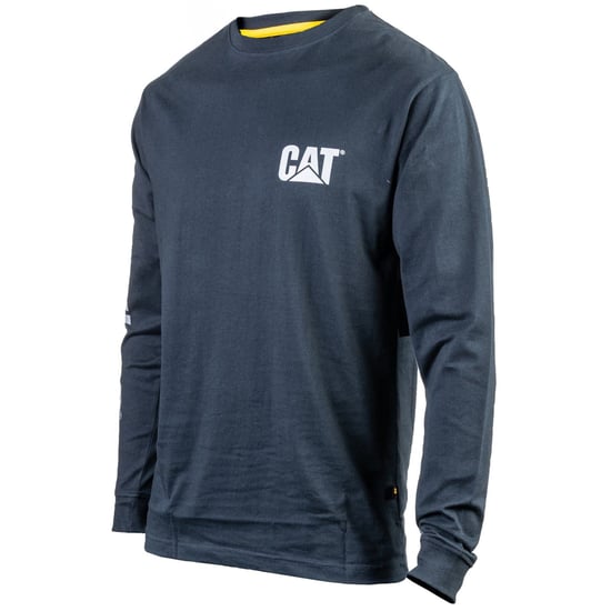 Caterpillar Markenbanner Langarm Baumwoll Herren Blau T-Shirt - Image 4