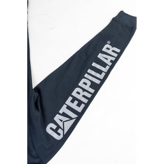 Caterpillar Markenbanner Langarm Baumwoll Herren Blau T-Shirt - Image 6