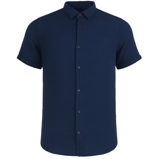 Ted Baker Digmer Texturiertes Leichtgewicht Herren Hemd in Marineblau - Image 1