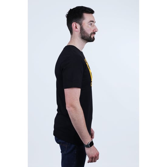 Caterpillar Hochleistungs-Baumwoll-Herren T-Shirts in Schwarz mit kurzen Ärmeln - Image 3
