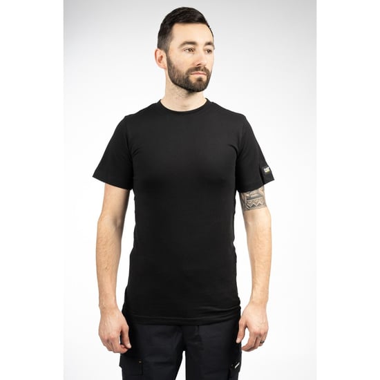 Caterpillar Essentials Kurzarm Baumwollshirt Herren Schwarz - Image 1