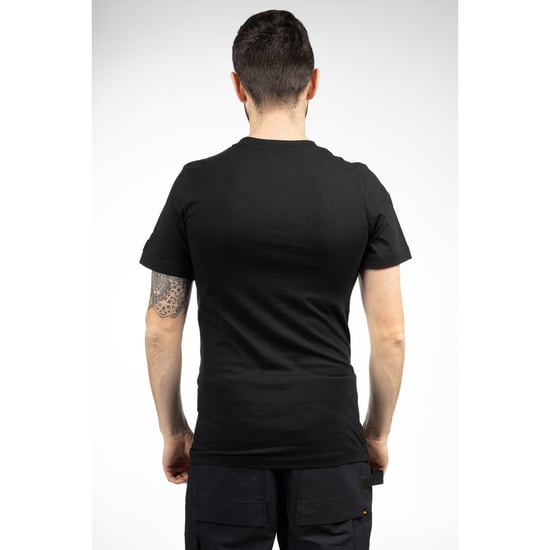 Caterpillar Essentials Kurzarm Baumwollshirt Herren Schwarz - Image 2