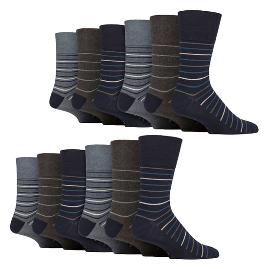 12 Paare Herren-Baumwollsocken | Gemusterte weiche nicht bindende Alltagssocken - Image 1
