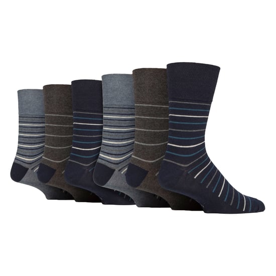 6 Paar Herren Baumwollsocken | Gemusterte weiche, nicht einengende Alltagssocken - Image 1