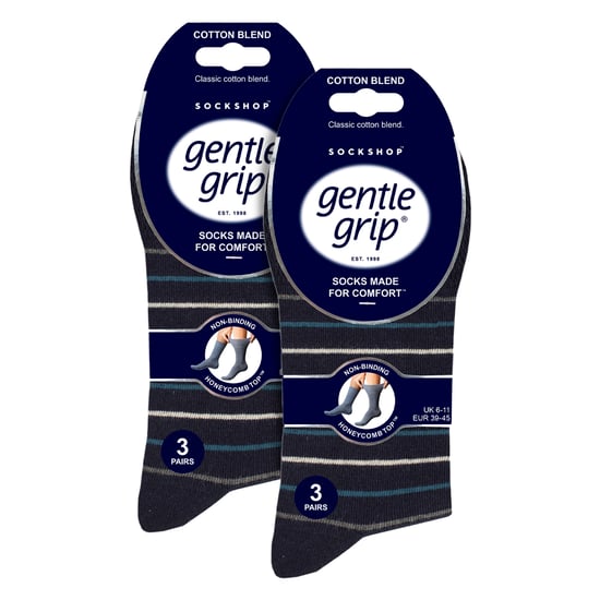 6 Paar Herren Baumwollsocken | Gemusterte weiche, nicht einengende Alltagssocken - Image 2