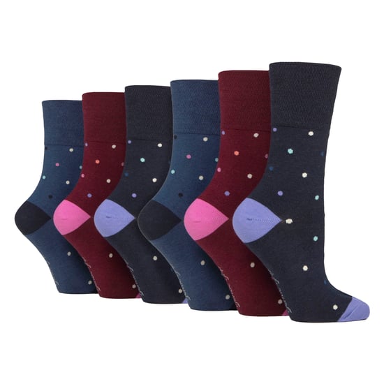 6 Paar Damen Baumwollsocken | Gemusterte weiche nicht einengende Alltagssocken - Image 1