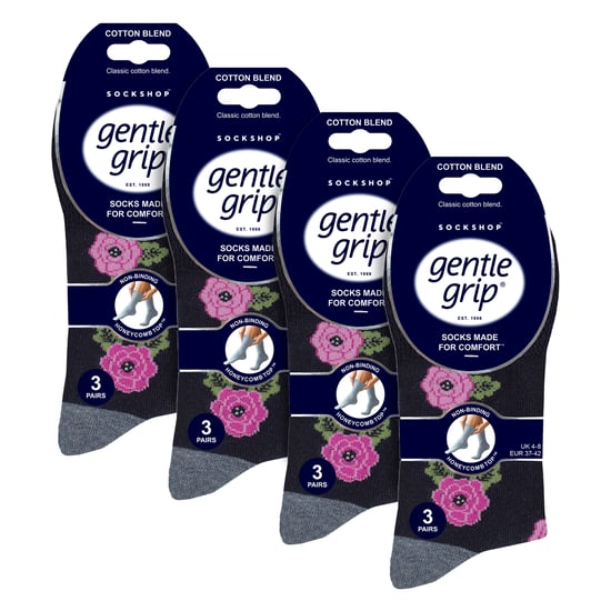 12 Paar Damen Baumwollsocken | Gemusterte weiche, nicht einschnürende Alltagssocken - Image 2