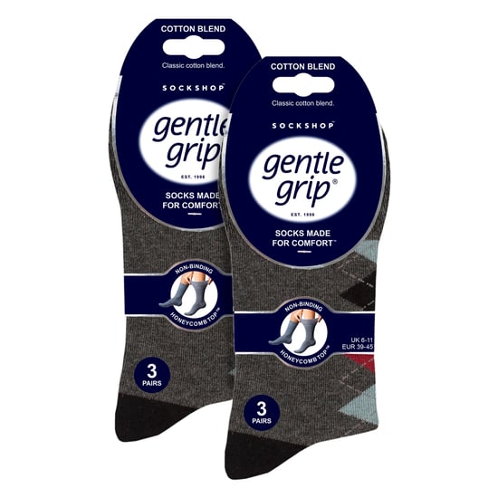 6 Paar Herren Baumwollsocken | Gemusterte, weiche, nicht einengende Alltagssocken - Image 2