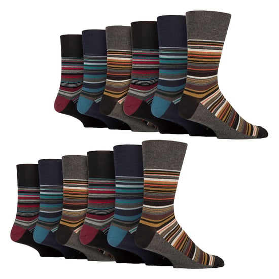 12 Paar Herren Baumwollsocken | Gemusterte weiche, nicht bindende Alltags-Socken - Image 1