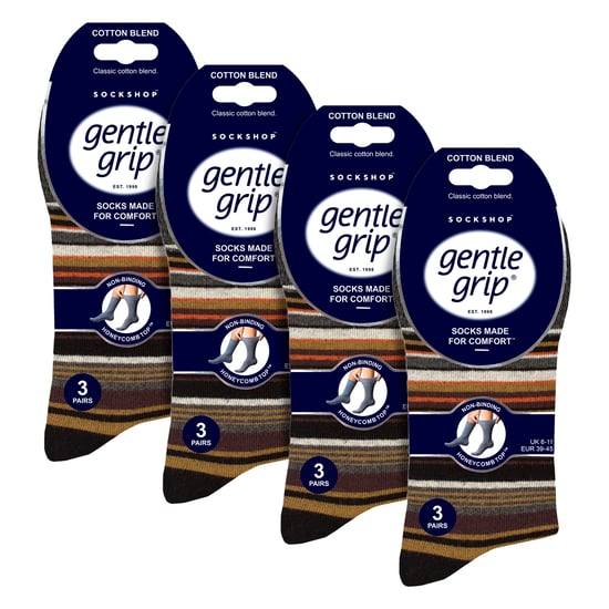 12 Paar Herren Baumwollsocken | Gemusterte weiche, nicht bindende Alltags-Socken - Image 2