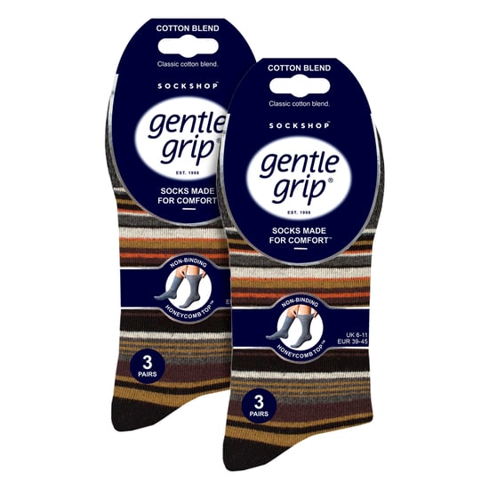 6 Paar Herren Baumwollsocken | Gemusterte Weiche Nicht-Verschnürte Alltagssocken - Image 2