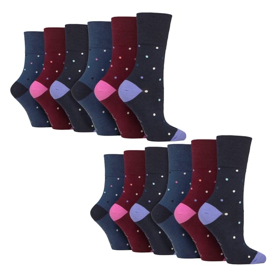 12 Paar Damen Baumwollsocken | Gemusterte, weiche, nicht bindende Alltagssocken - Image 1