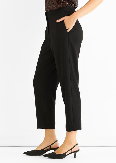 Schwarze Knöchelgrazer Zigarettenschneiderei-Hose - Image 3