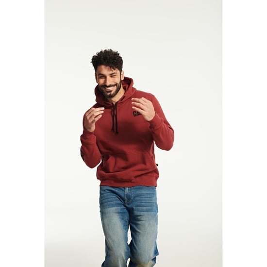 Caterpillar Markenbanner Baumwolle Herren Roter Kapuzenpullover - Image 1