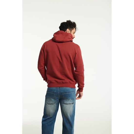 Caterpillar Markenbanner Baumwolle Herren Roter Kapuzenpullover - Image 2