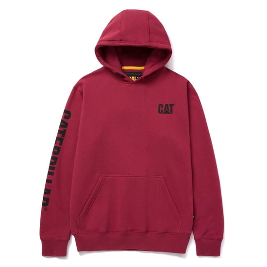 Caterpillar Markenbanner Baumwolle Herren Roter Kapuzenpullover - Image 5