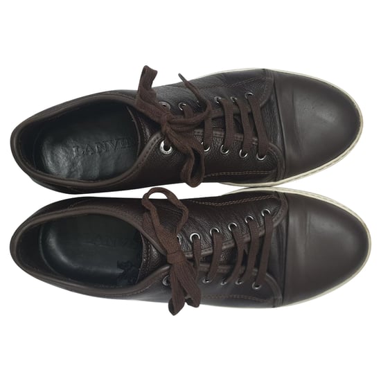 Lanvin Niedrigschnitt Sneakers aus braunem Leder - Image 5