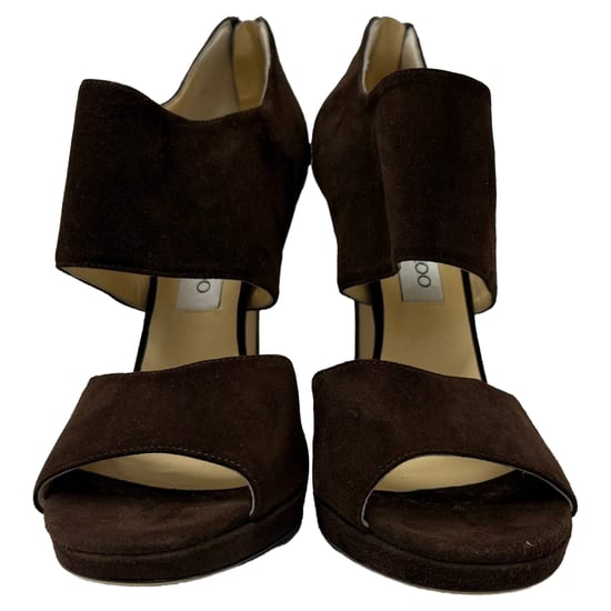Jimmy Choo Lagoon offene Zehen Sandalen aus braunem Wildleder - Image 3