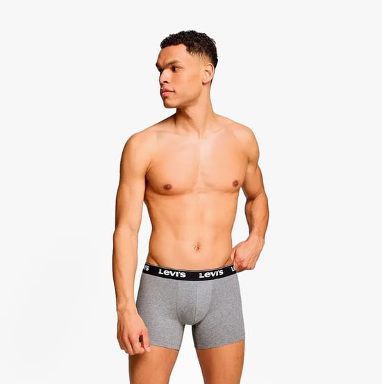 Levi's Wiederholungslogo Herren 3er-Pack Boxershorts Grau Combo - Image 2