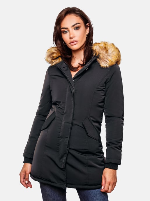 Marikoo Damen Winter Parka Karmaa mit abnehmbarem Kunstfellkragen - Image 1