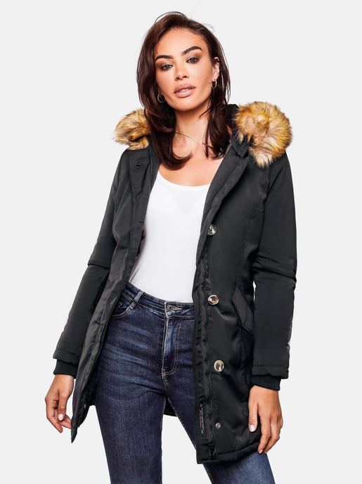 Marikoo Damen Winter Parka Karmaa mit abnehmbarem Kunstfellkragen - Image 2