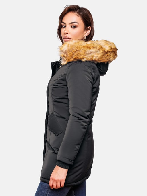 Marikoo Damen Winter Parka Karmaa mit abnehmbarem Kunstfellkragen - Image 3
