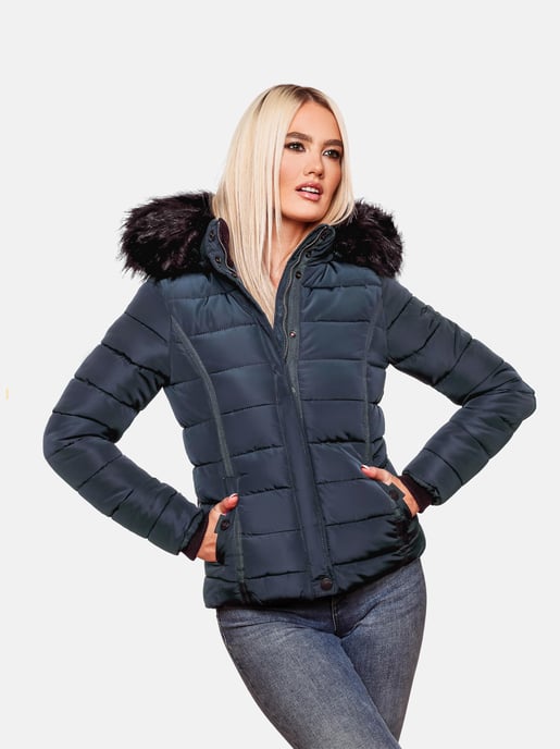 Navahoo Damen Winterjacke Miamor – Warm Gefüttert Mit Abnehmbarer Kapuze & Kunstfellkragen - Image 3