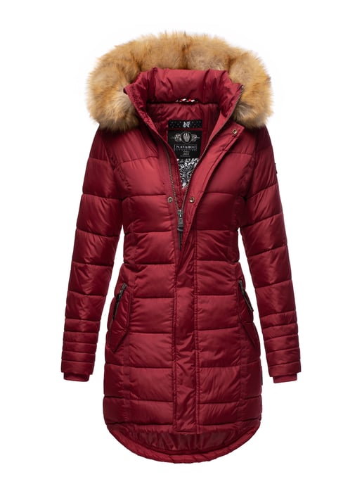 Navahoo Damen Winterjacke Papaya – Figurbetont, Warm & Mit Abnehmbarem Kunstfellkragen - Image 1