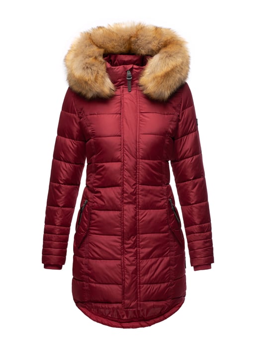 Navahoo Damen Winterjacke Papaya – Figurbetont, Warm & Mit Abnehmbarem Kunstfellkragen - Image 2