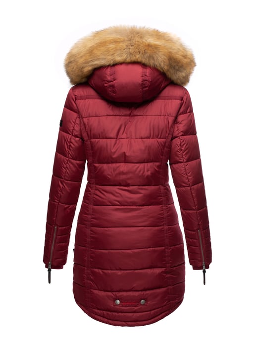 Navahoo Damen Winterjacke Papaya – Figurbetont, Warm & Mit Abnehmbarem Kunstfellkragen - Image 3