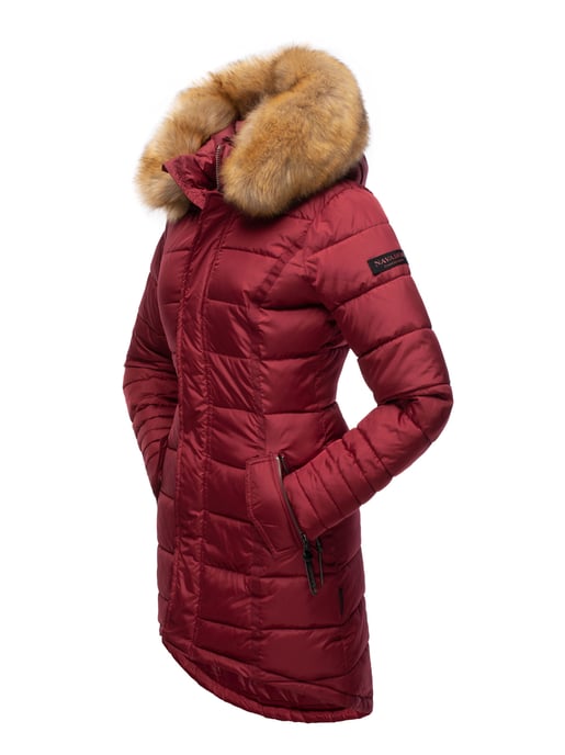 Navahoo Damen Winterjacke Papaya – Figurbetont, Warm & Mit Abnehmbarem Kunstfellkragen - Image 4