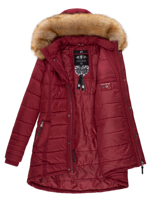 Navahoo Damen Winterjacke Papaya – Figurbetont, Warm & Mit Abnehmbarem Kunstfellkragen - Image 6