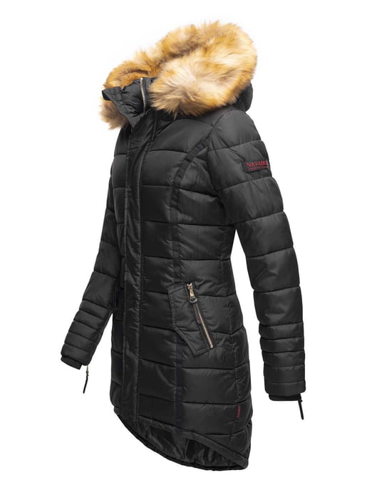 Navahoo Damen Winterjacke Papaya – Figurbetont, Warm & Mit Abnehmbarem Kunstfellkragen - Image 2