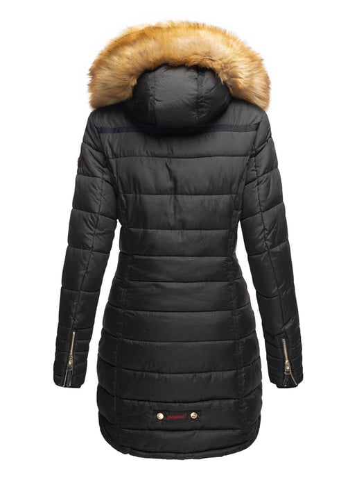 Navahoo Damen Winterjacke Papaya – Figurbetont, Warm & Mit Abnehmbarem Kunstfellkragen - Image 3