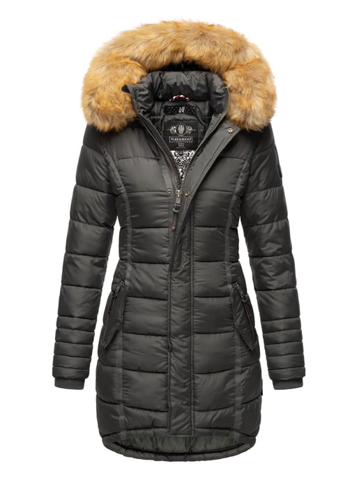 Navahoo Damen Winterjacke Papaya – Figurbetont, Warm & Mit Abnehmbarem Kunstfellkragen - Image 1