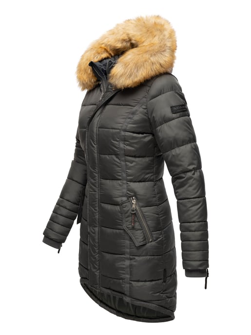 Navahoo Damen Winterjacke Papaya – Figurbetont, Warm & Mit Abnehmbarem Kunstfellkragen - Image 3