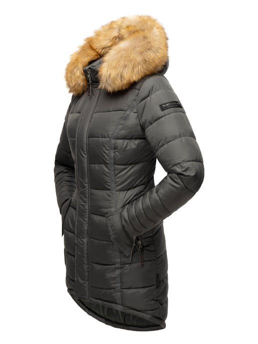 Navahoo Damen Winterjacke Papaya – Figurbetont, Warm & Mit Abnehmbarem Kunstfellkragen - Image 4
