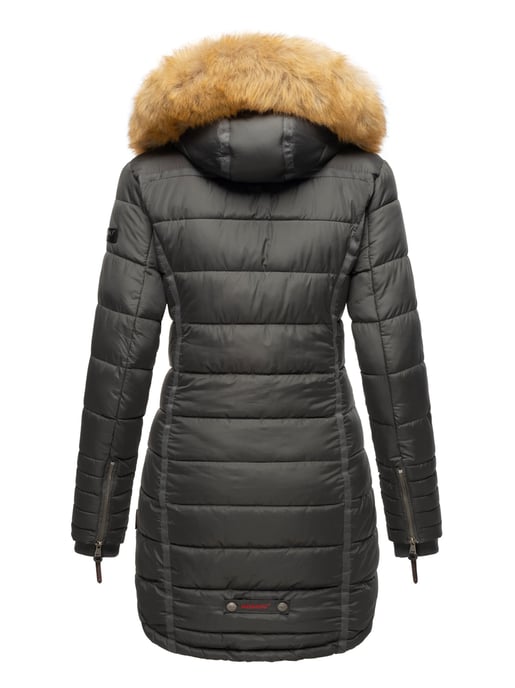 Navahoo Damen Winterjacke Papaya – Figurbetont, Warm & Mit Abnehmbarem Kunstfellkragen - Image 5