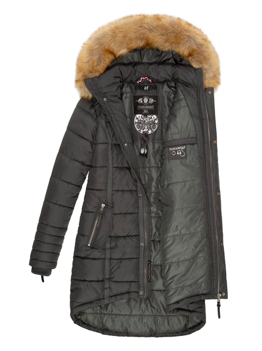 Navahoo Damen Winterjacke Papaya – Figurbetont, Warm & Mit Abnehmbarem Kunstfellkragen - Image 6