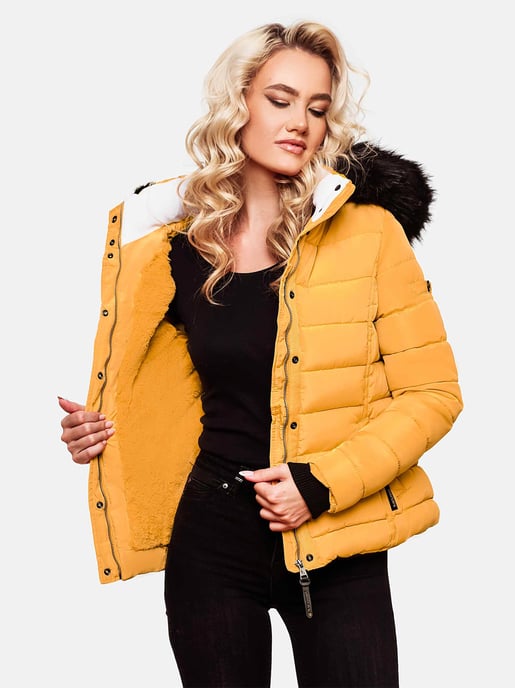 Navahoo Damen Winterjacke Miamor – Warm Gefüttert Mit Abnehmbarer Kapuze & Kunstfellkragen - Image 4
